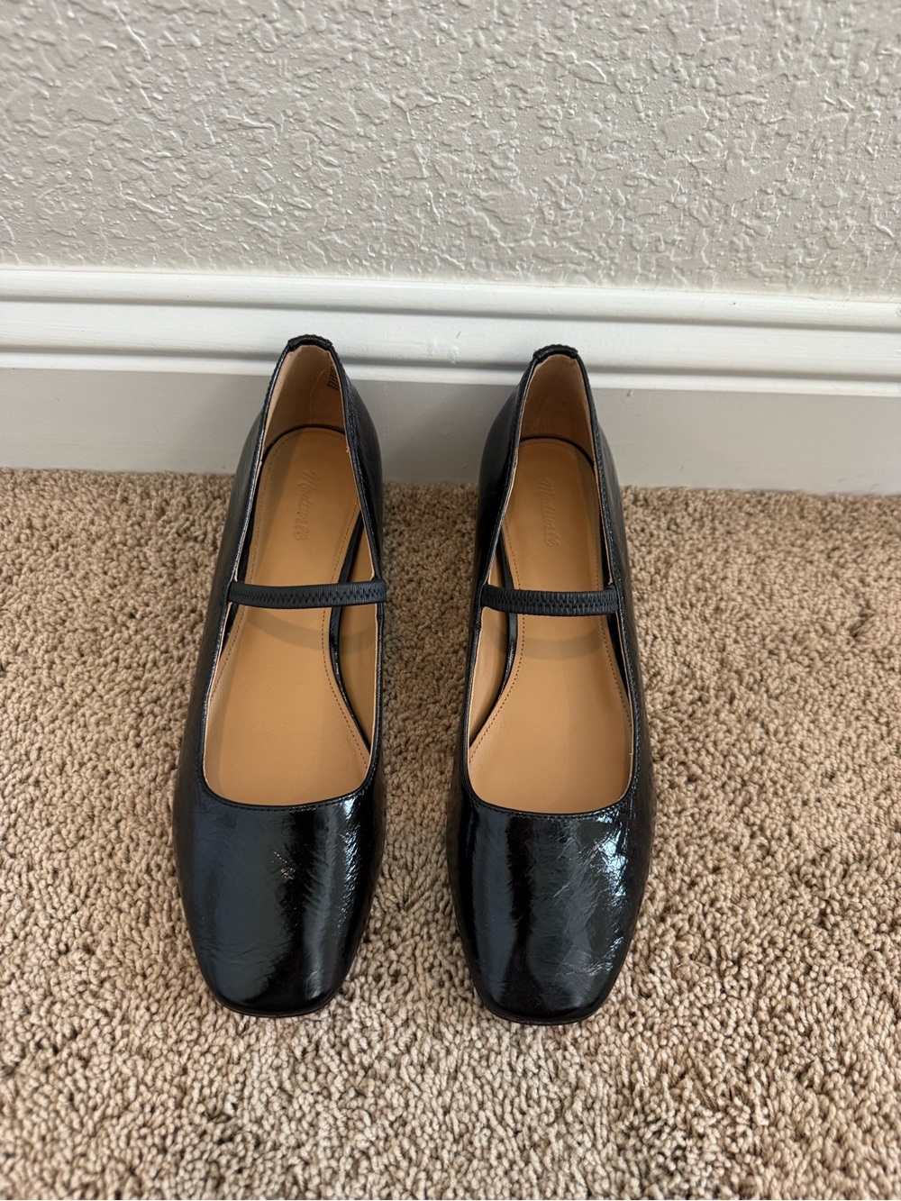 Madewell Black Mary Jane Low Block Heel Pumps